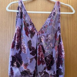Nordstrom Purple Floral Wrap Blouse
